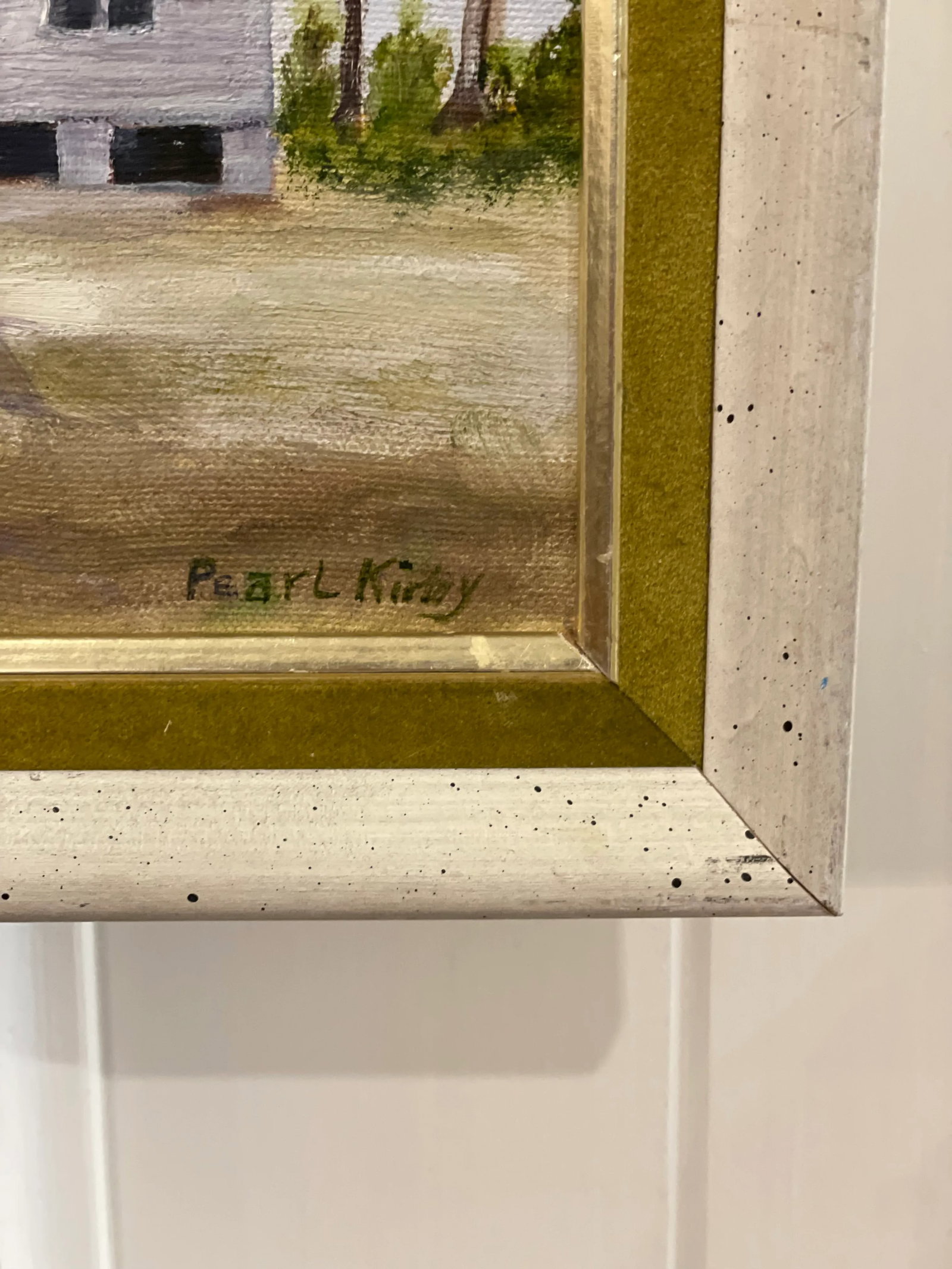 "Summer Camp" Original Signed Realist Style Painting of a Camp by Artist Pearl Kirby Framed - 3