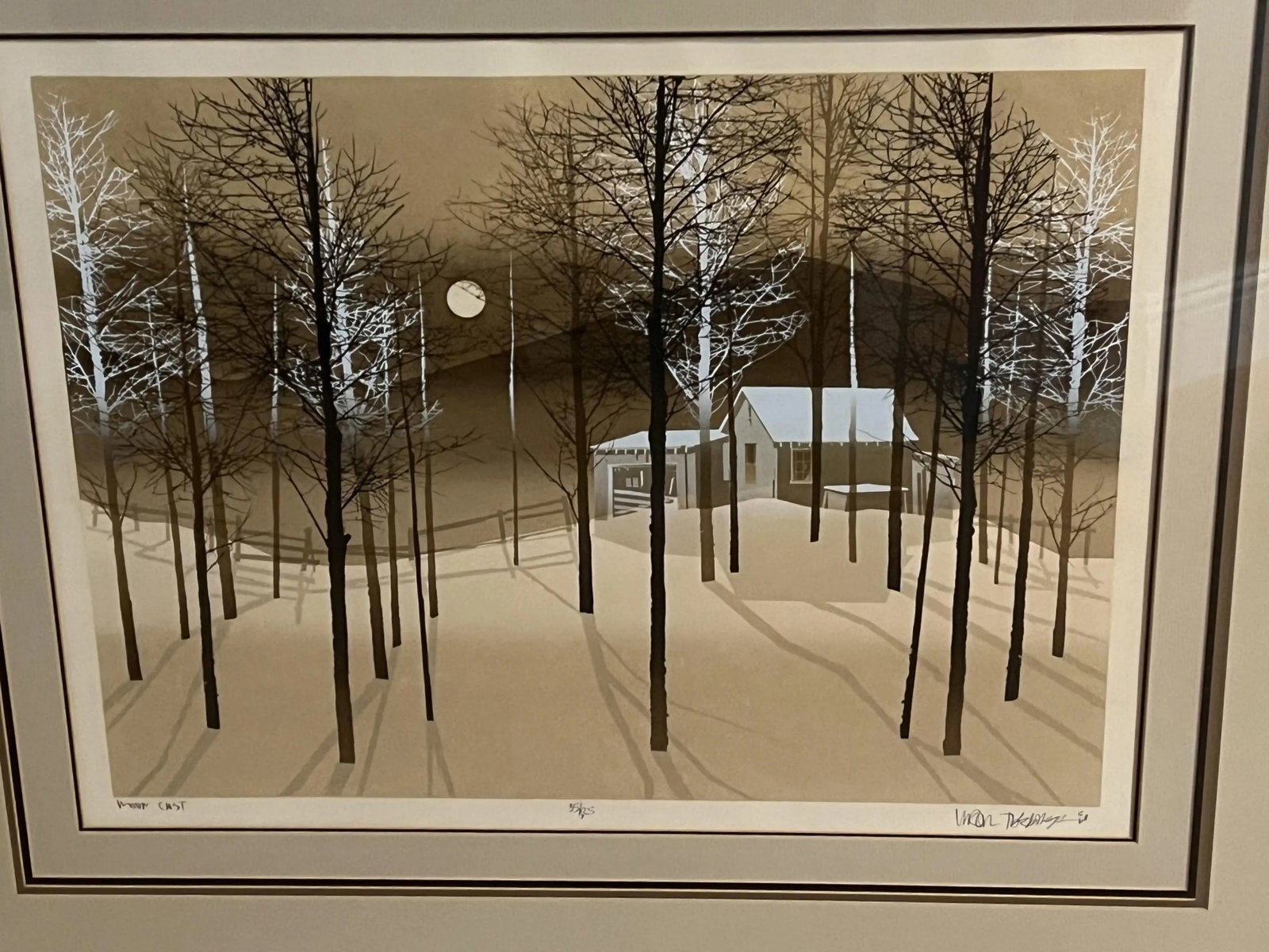 Vintage Artwork by Virgil Thrasher "Moon Cast" Seriograph Signed #35/375 - 2