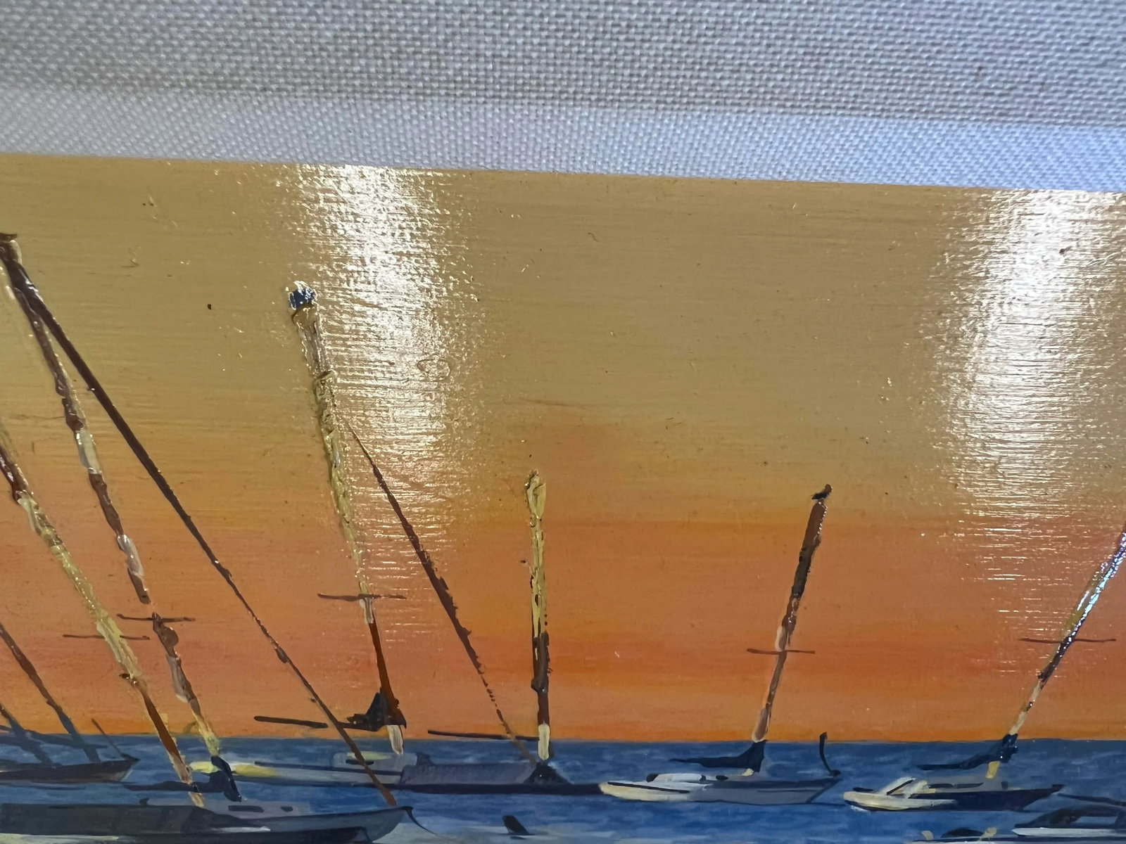 "Fishcreek Sunset" Impressionist Style Seascape Painting Signed by Jim Leatham - 5