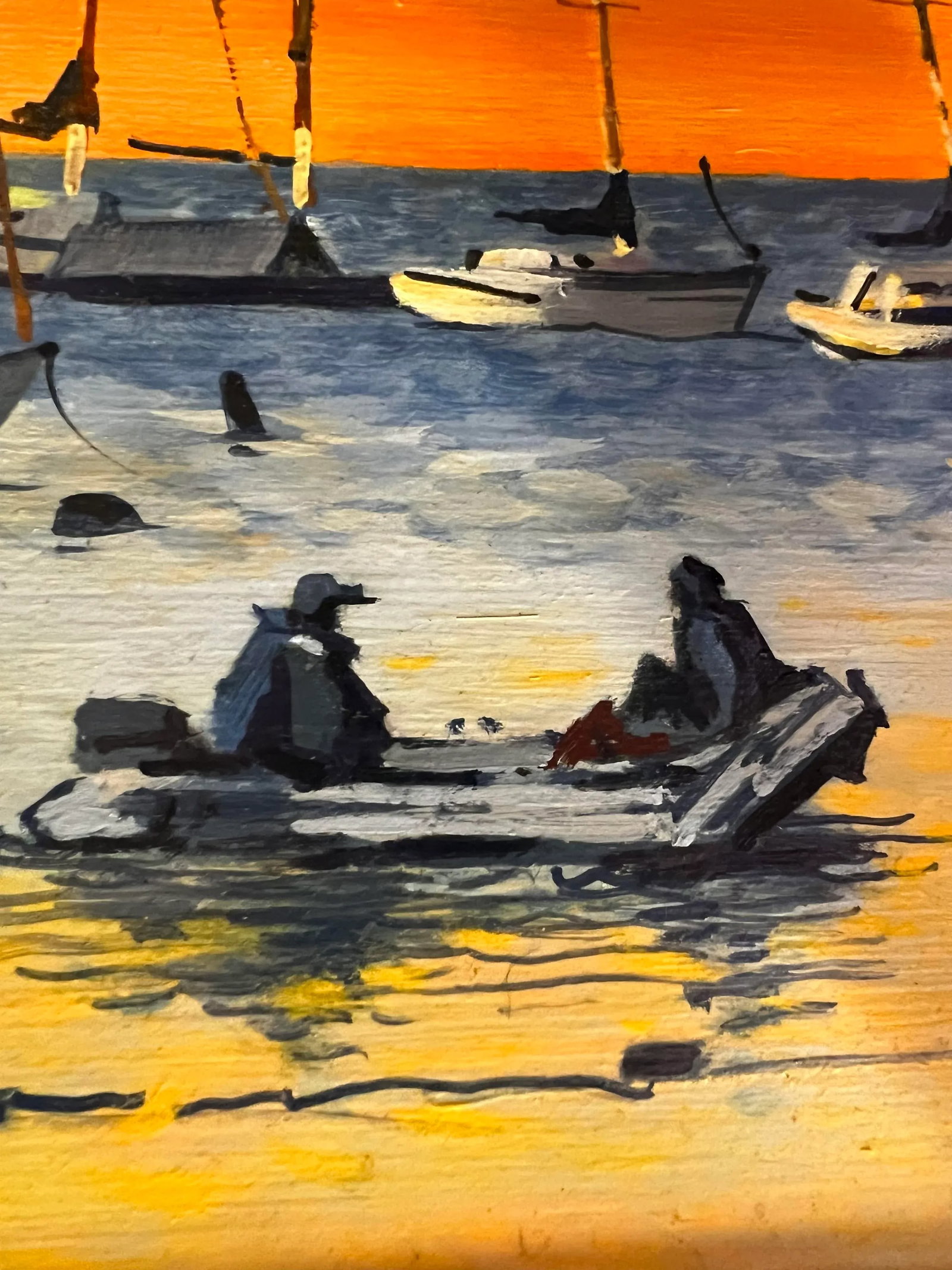 "Fishcreek Sunset" Impressionist Style Seascape Painting Signed by Jim Leatham - 6