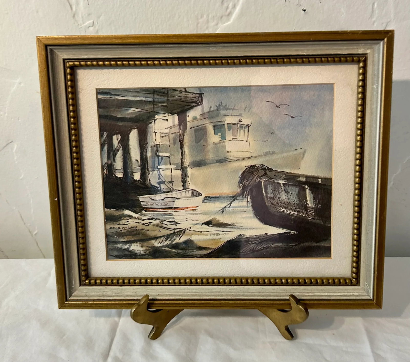 1975 Harbor Scene Watercolor Painting by California Artist Donald B. Williams - 2