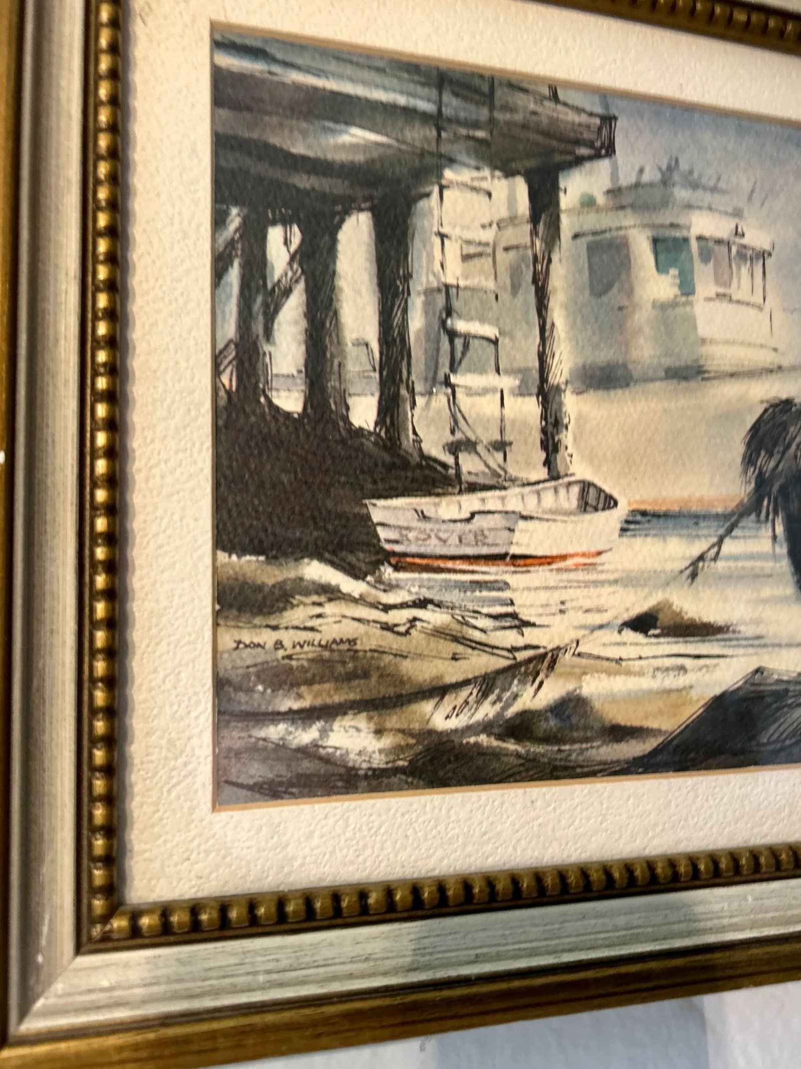 1975 Harbor Scene Watercolor Painting by California Artist Donald B. Williams - 5
