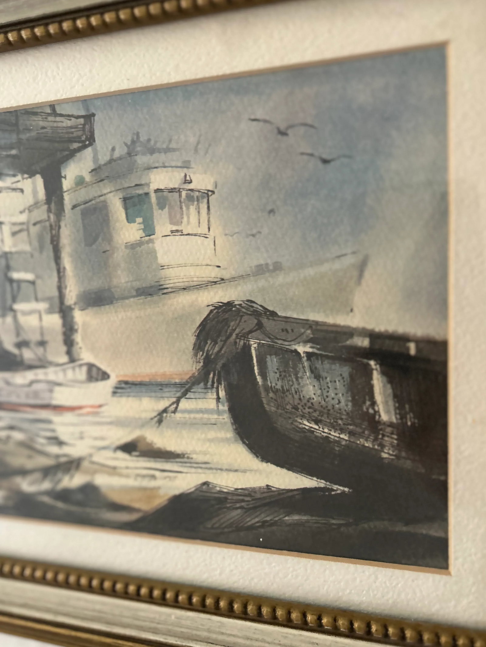 1975 Harbor Scene Watercolor Painting by California Artist Donald B. Williams - 8