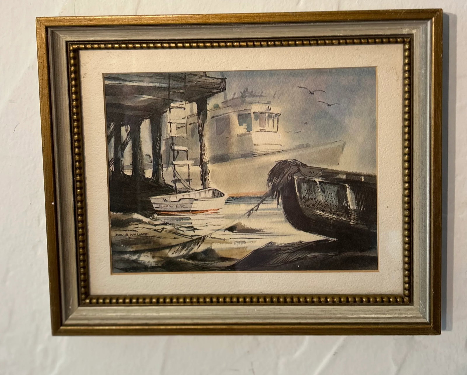 1975 Harbor Scene Watercolor Painting by California Artist Donald B. Williams - 9
