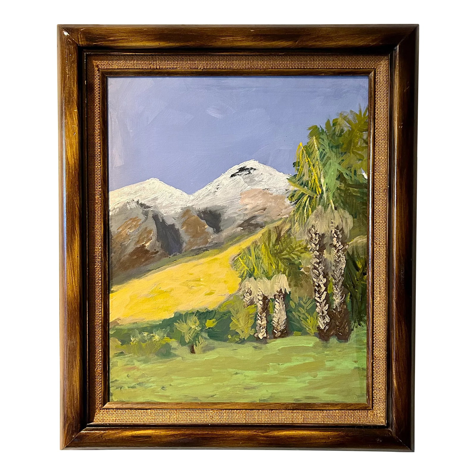 Impressionistic Landscape "Palm Trees and Snow" Oil on Canvas,Framed (1 of 9)
