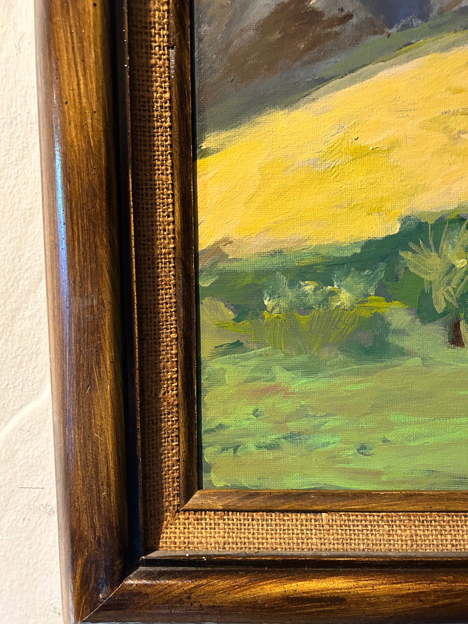 Impressionistic Landscape "Palm Trees and Snow" Oil on Canvas,Framed - 7