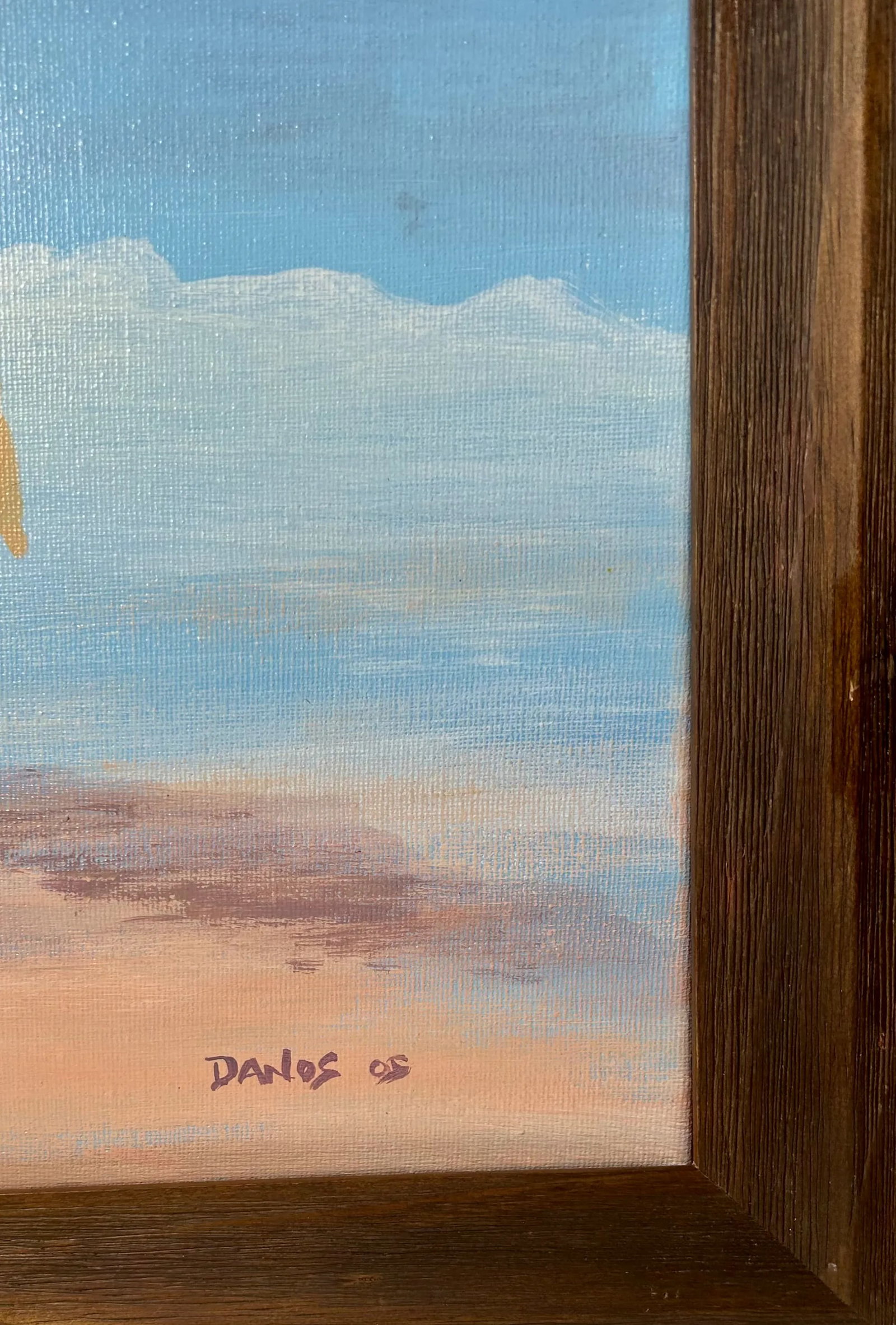 Impressionistic Seascape "Let's Go Swimming" Oil Painting on Canvas by Danos, Framed - 5