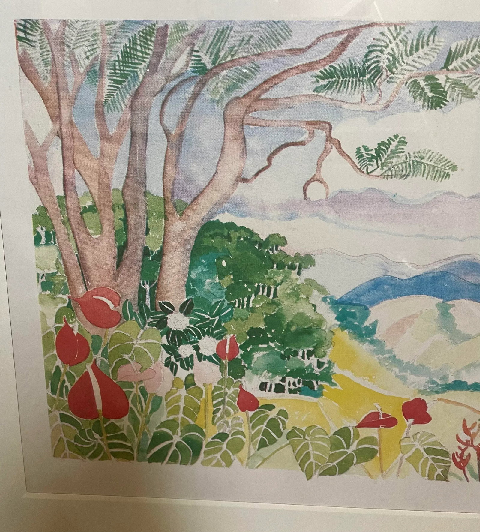 Signed Lithograph by Guita Chariker Featuring a Brazilian Landscape and Botanicals. 02/133 - 3