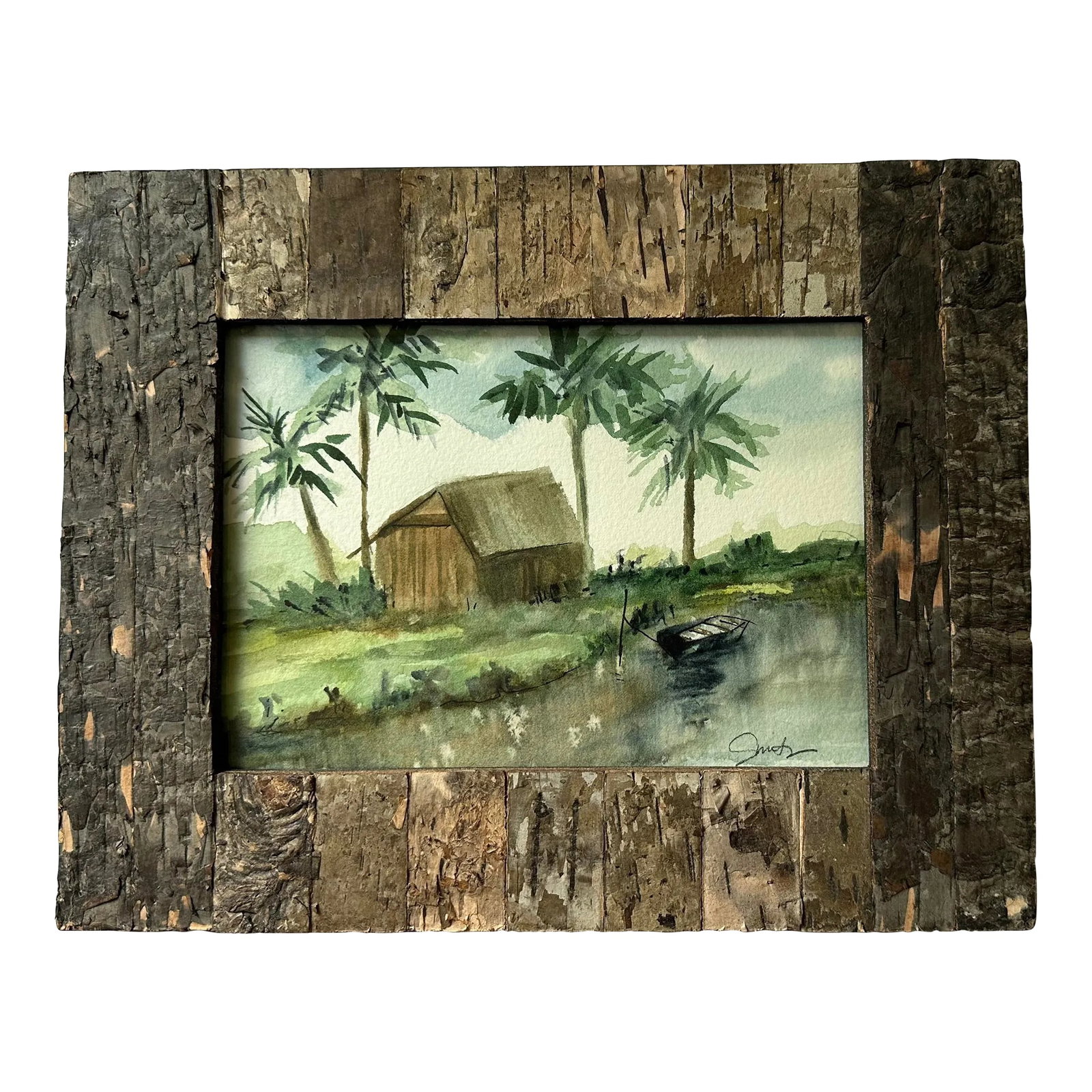 Nancy Smith Framed Signed Original Watercolor "Magic Waters" (1 of 4)