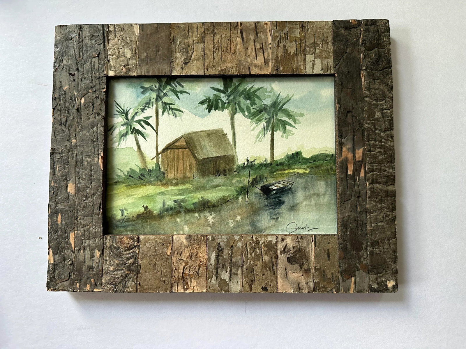 Nancy Smith Framed Signed Original Watercolor "Magic Waters" - 2