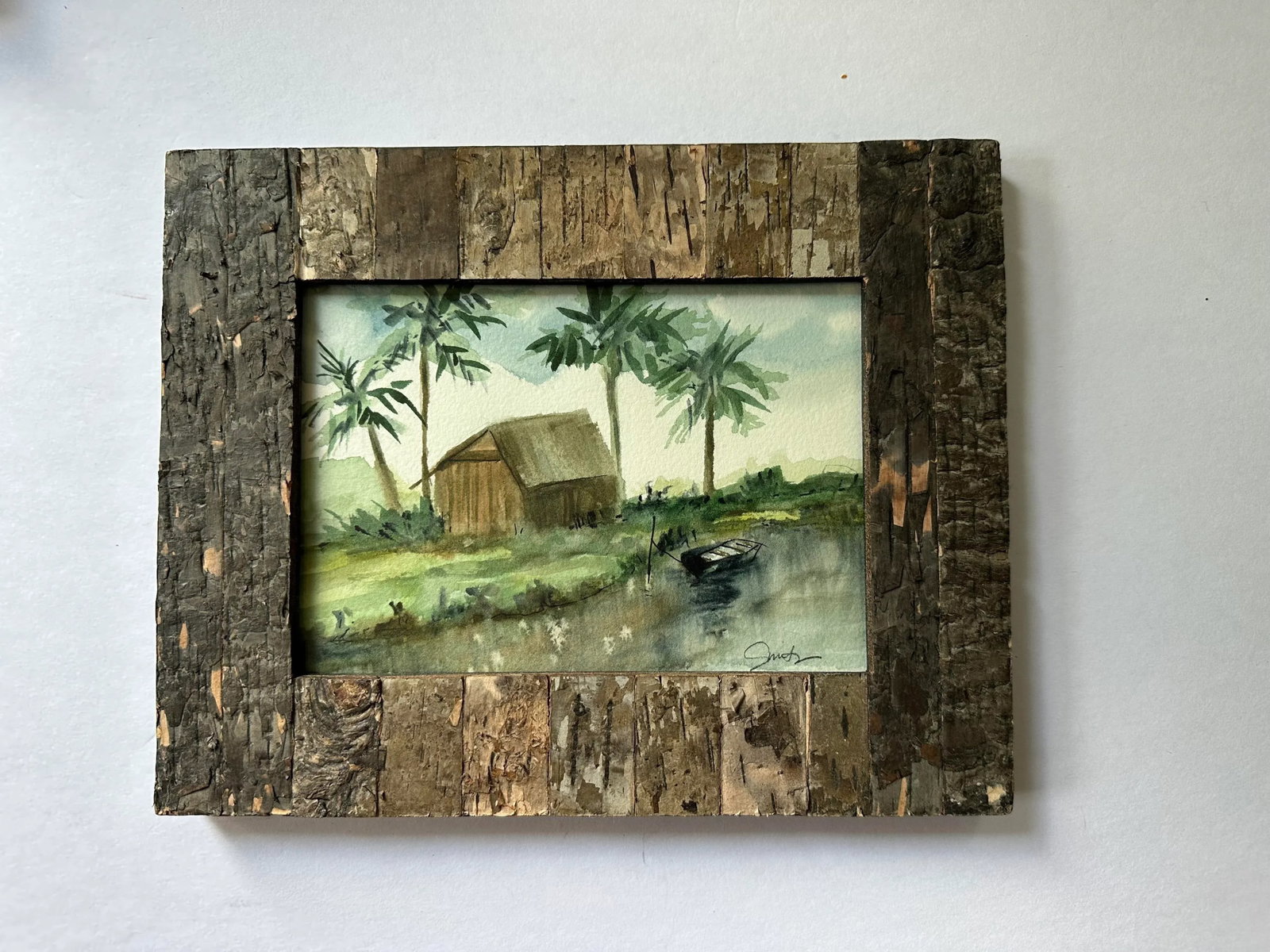 Nancy Smith Framed Signed Original Watercolor "Magic Waters" - 4