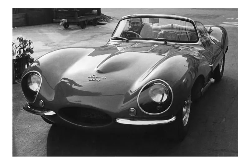Steve McQueen in His 1957 Xk Ss Jaguar 1960 (Photo by Sid Avery) (1 of 5)