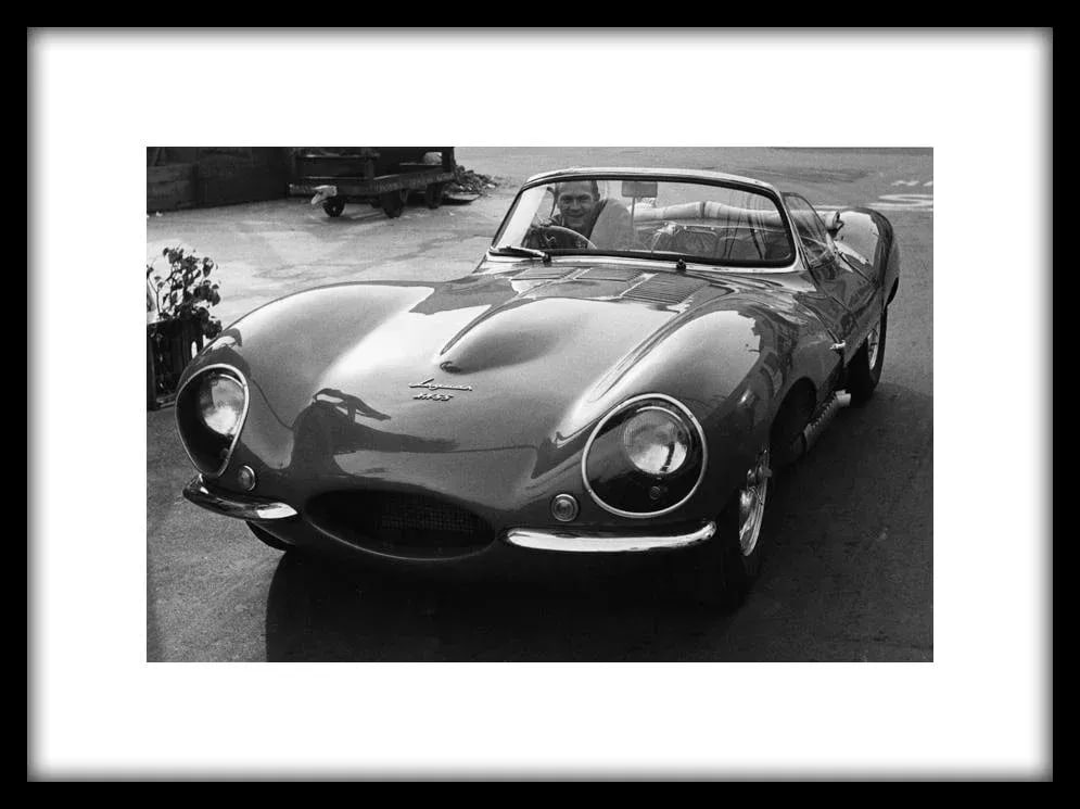 Steve McQueen in His 1957 Xk Ss Jaguar 1960 (Photo by Sid Avery) - 2