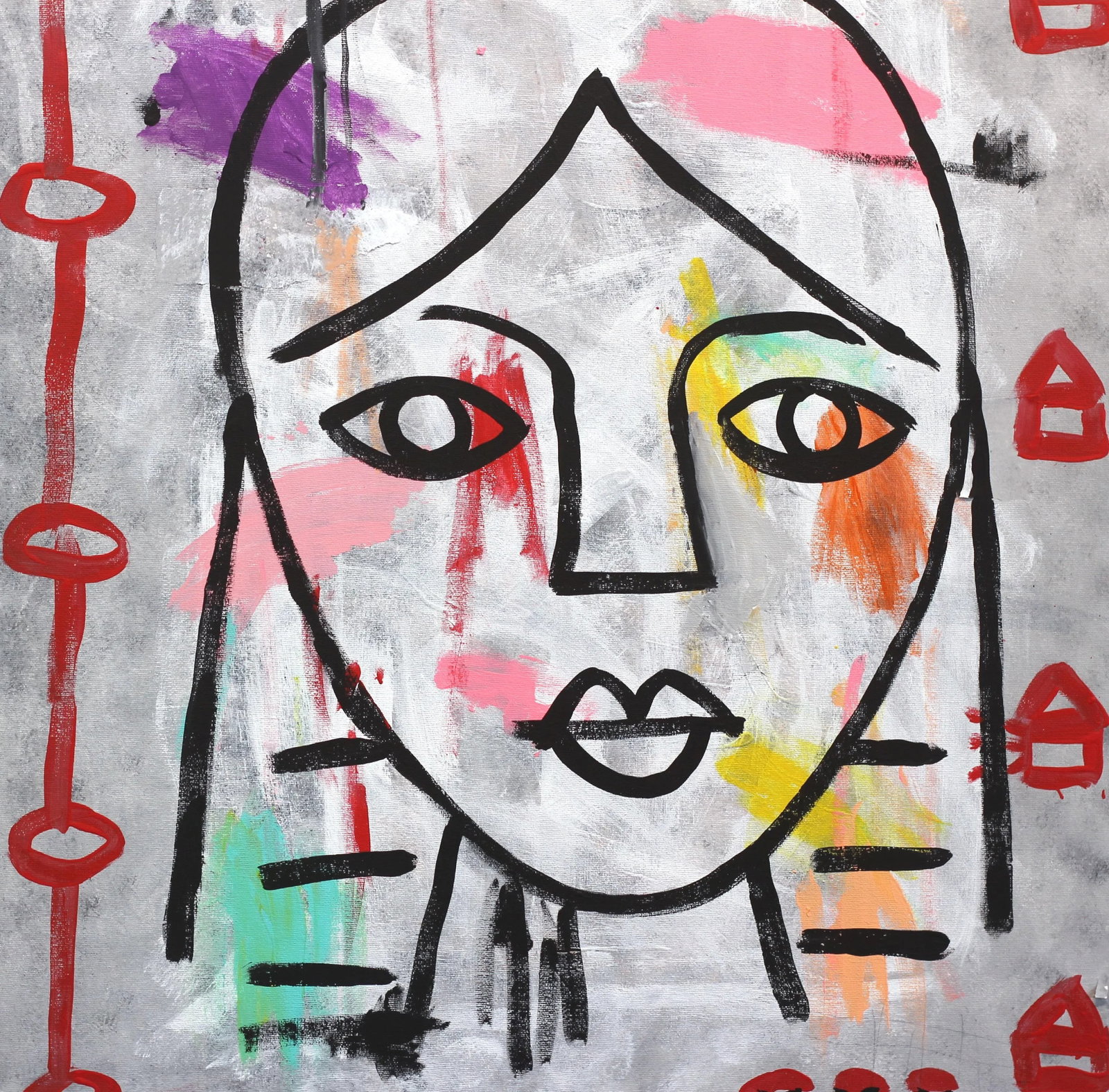 Abstract Figurative Art "Lady Like" Original Acrylic Painting on Canvas Artwork by Gary John - 4