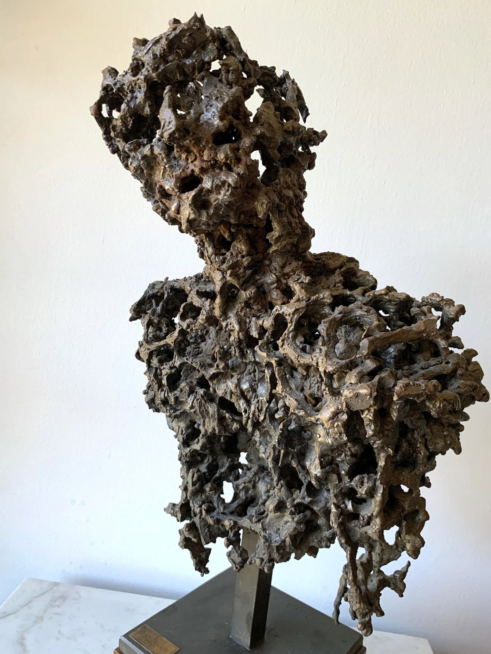 Mid Century Brutalist Sculpture by Daniel Gluck 'Bust of a Man' - 3