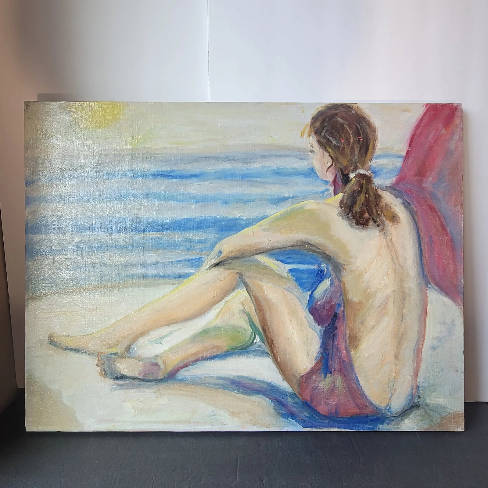 Portrait "Woman on Beach" Oil Painting by Rosemary Rabut 18x24 - 5