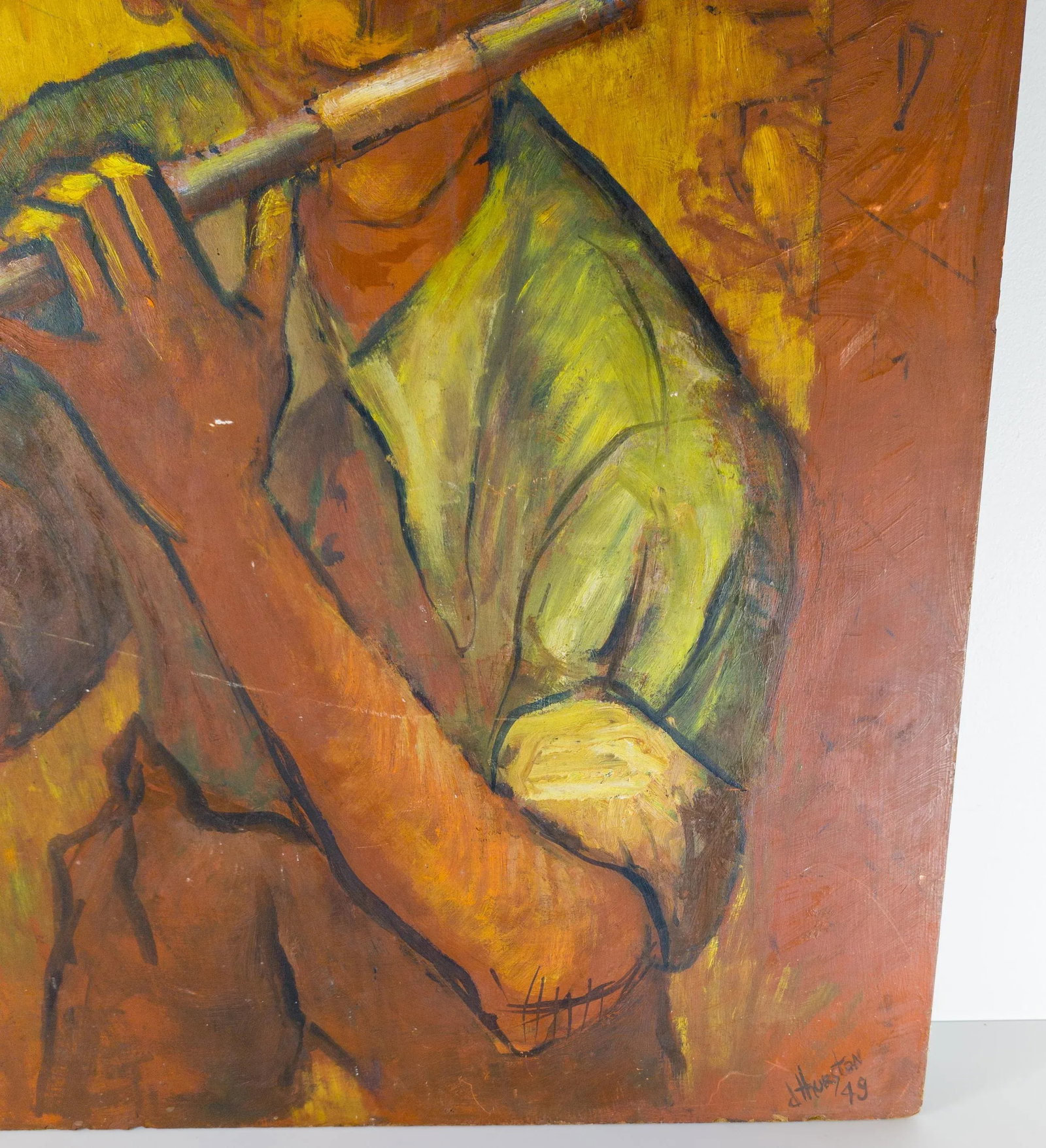 Mid-Century American Impressionist Abstract Portrait of a Boy Playing a Flute - 4