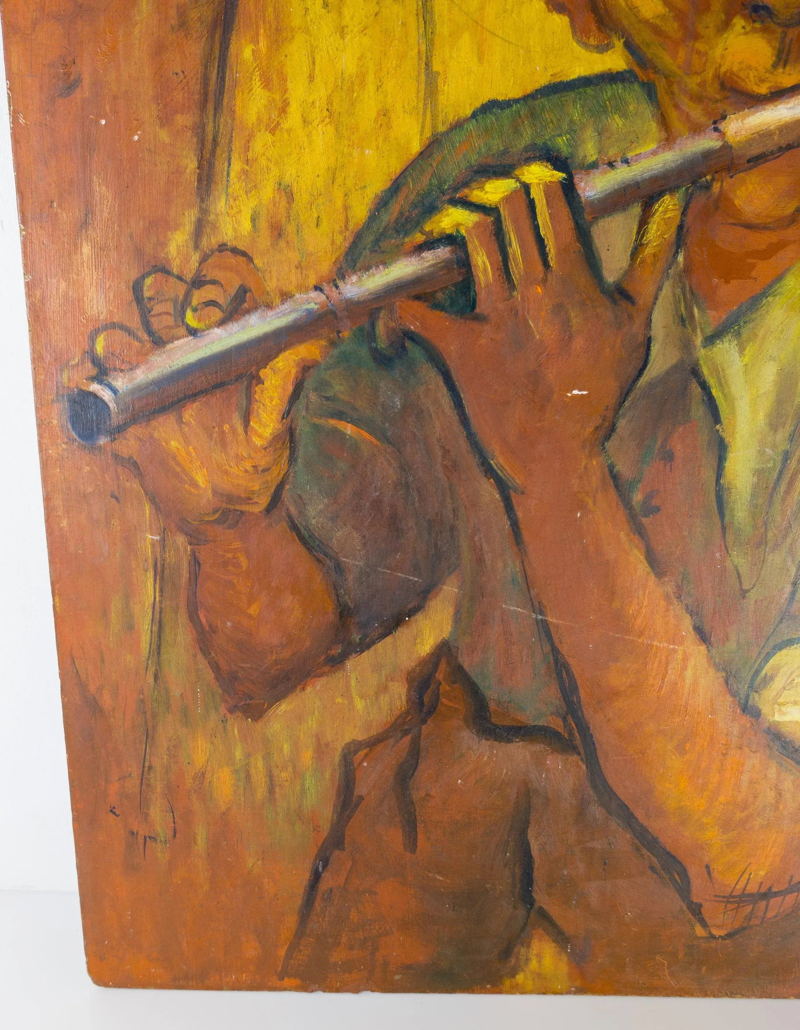 Mid-Century American Impressionist Abstract Portrait of a Boy Playing a Flute - 5