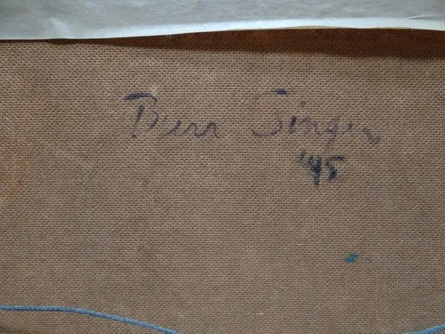 1940s Vintage Burr Singer Portrait of a Man Painting - 5