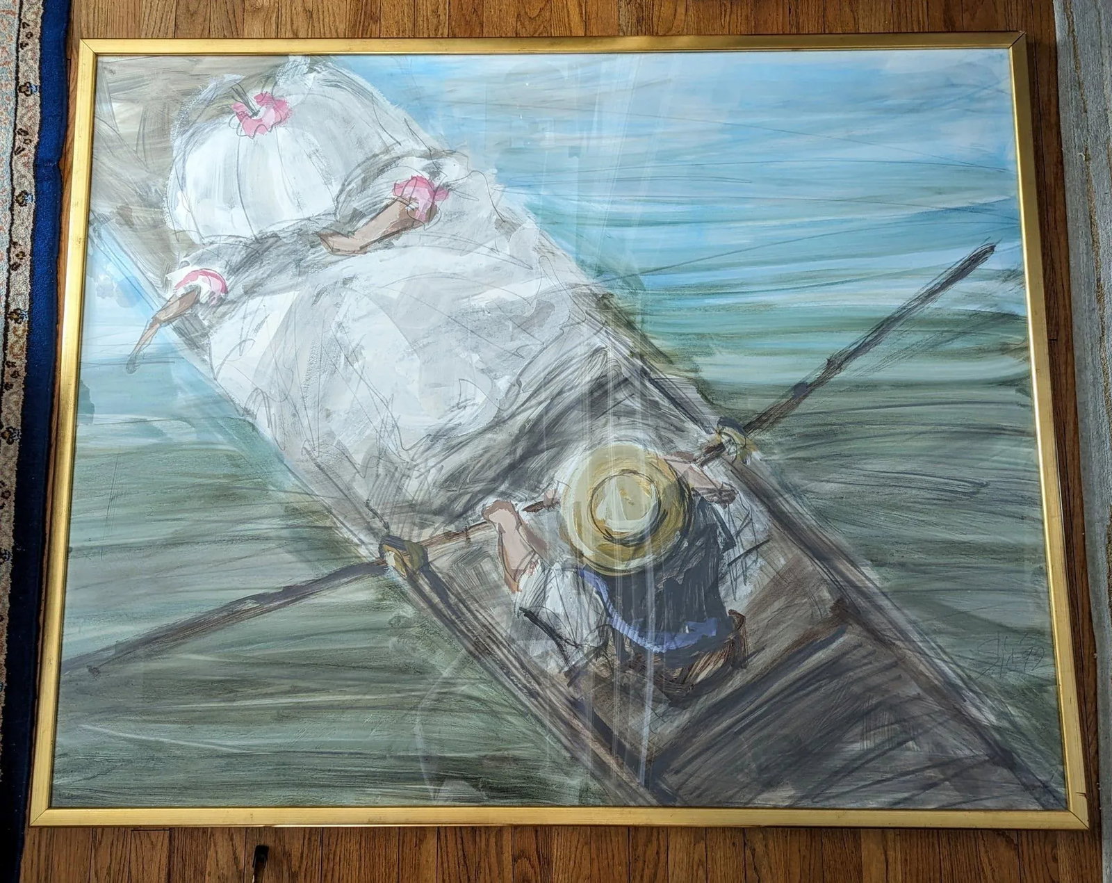 1990s "Sunday Afternoon" Pastel Gouache by Jerry Sic - 3