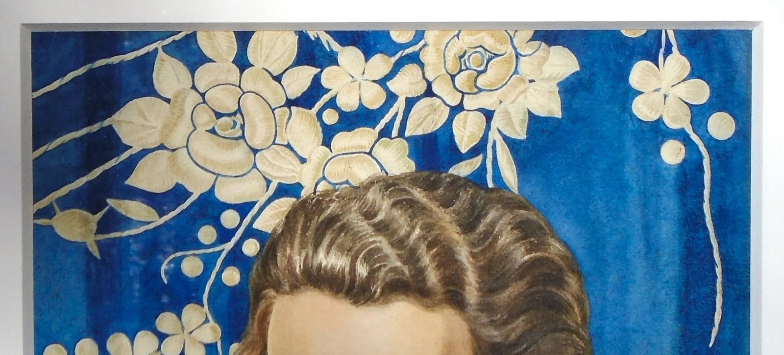 Art Deco Style - "Lady's Portrait, '42", Original Watercolor Painting - 3