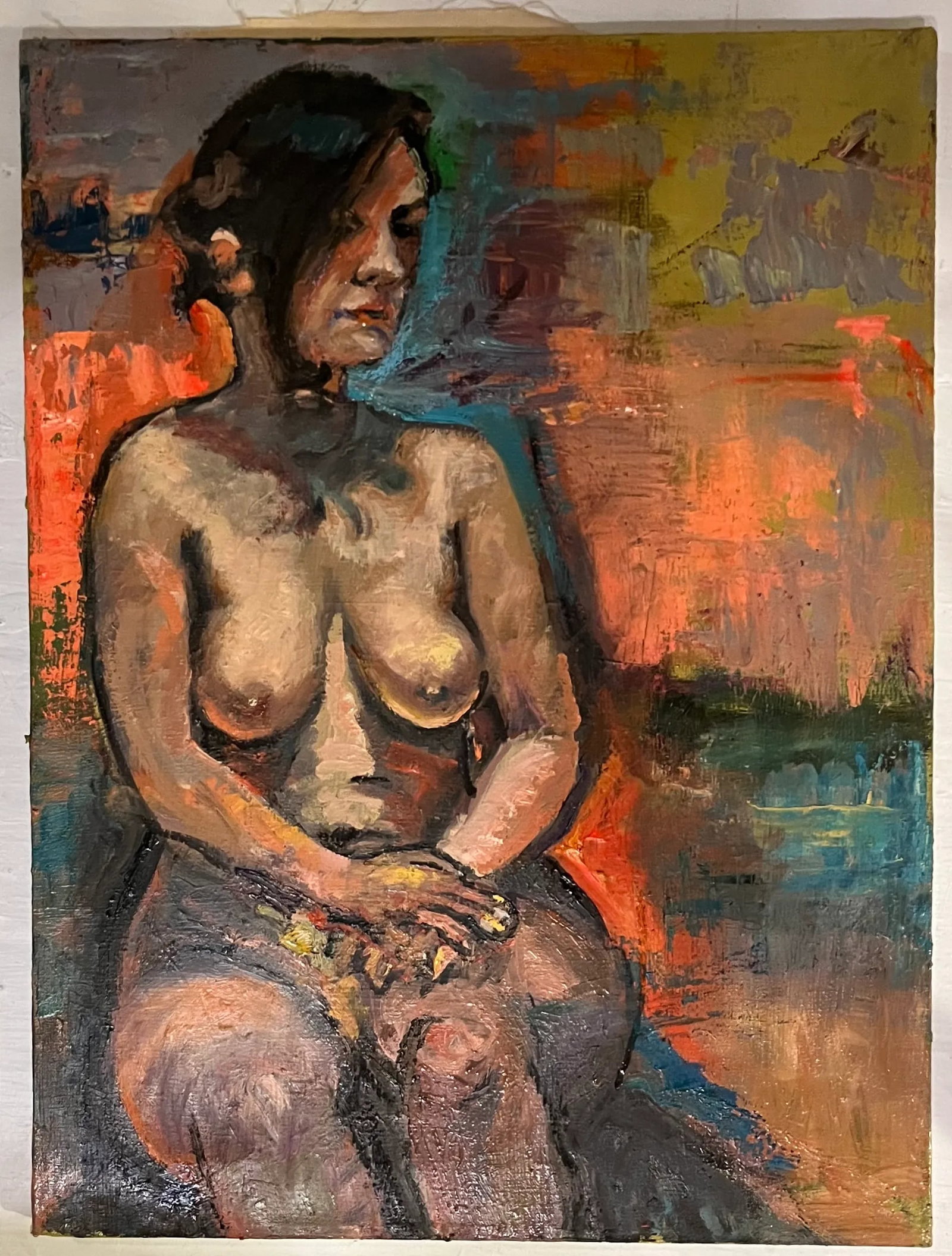 "Sitting Pretty", 22"x28", Original Oil Painting, by Van Ness - 2