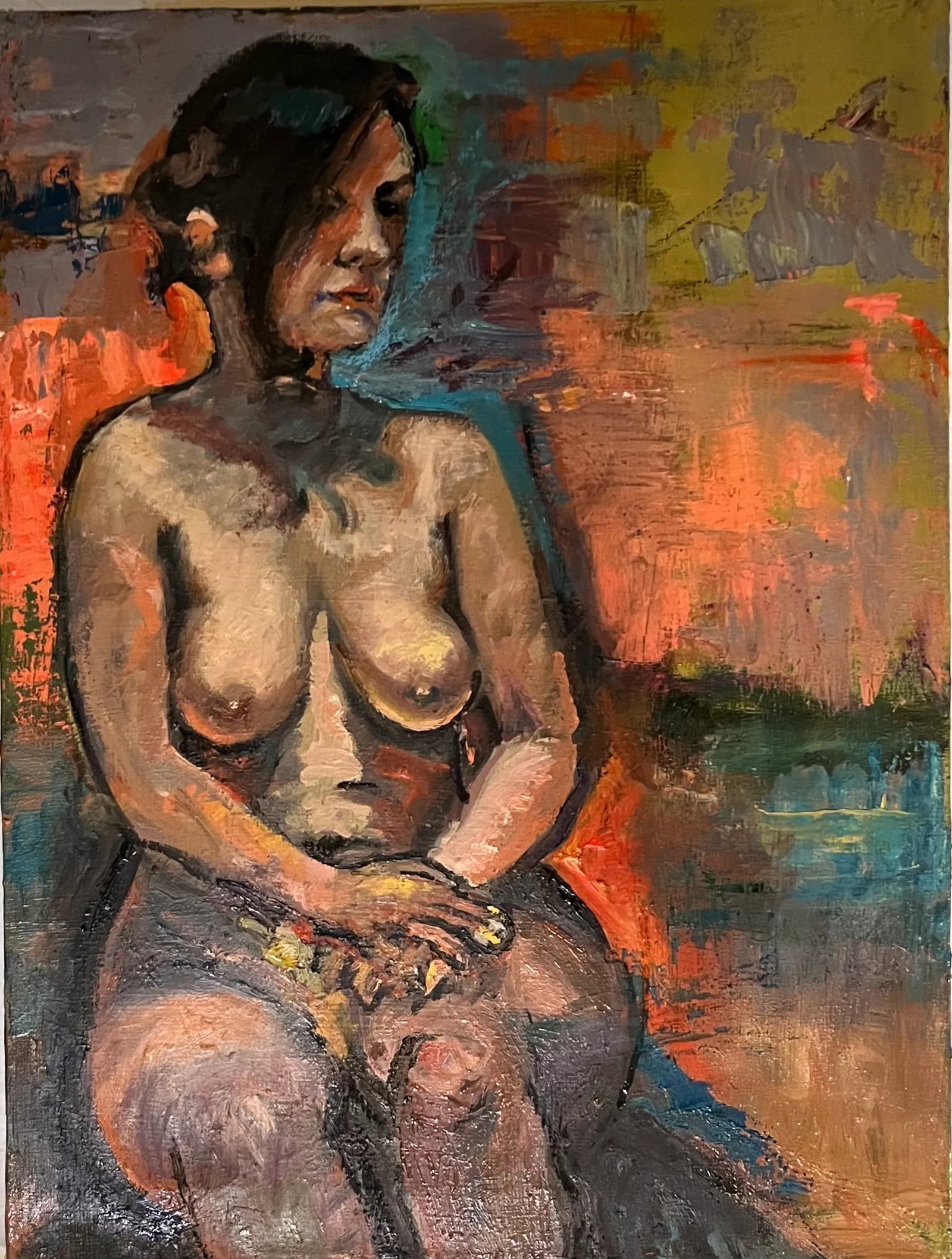 "Sitting Pretty", 22"x28", Original Oil Painting, by Van Ness - 4