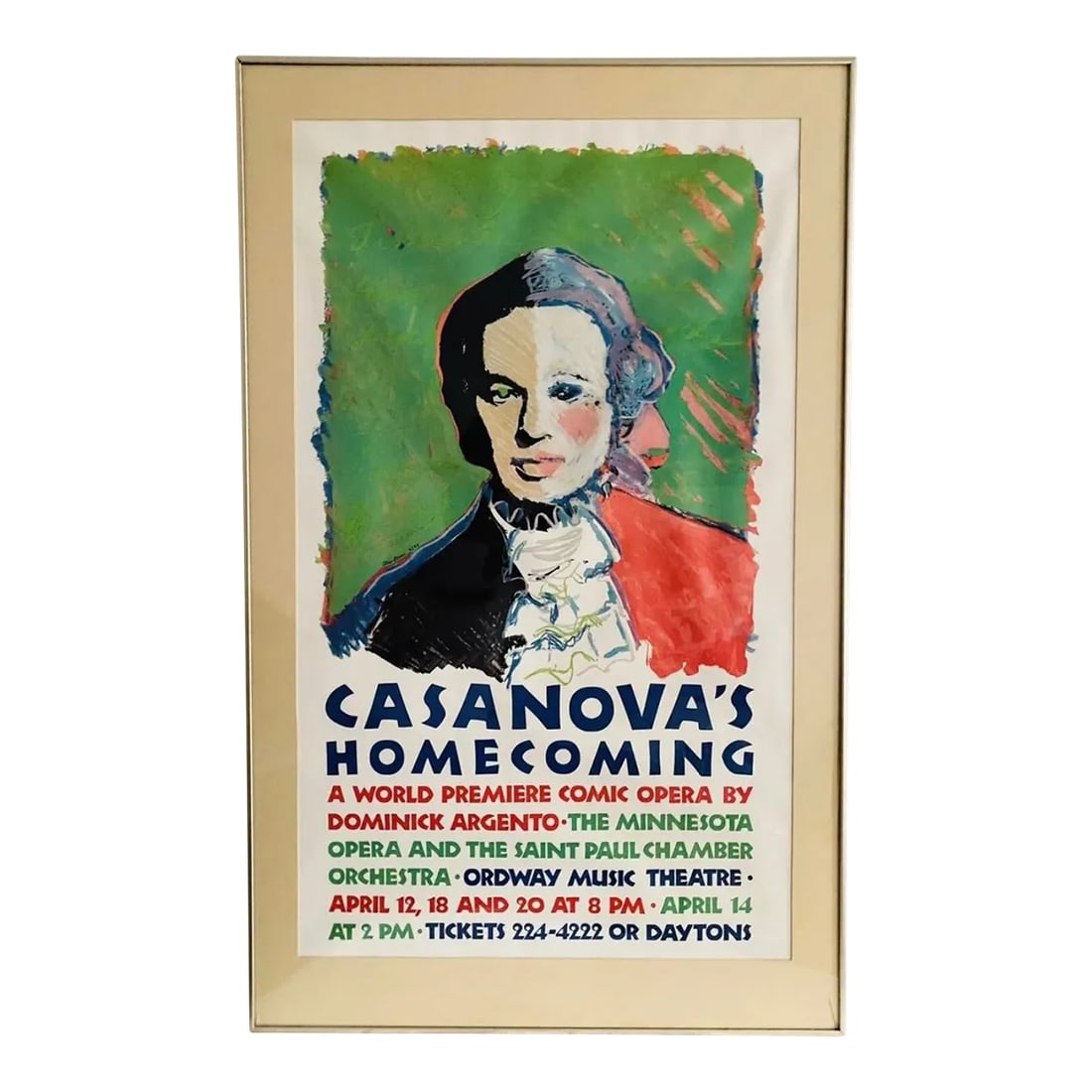 Signed Numbered 2/85 Alex Boies 1985 Casanova's Homecoming Opera Poster (1 of 6)