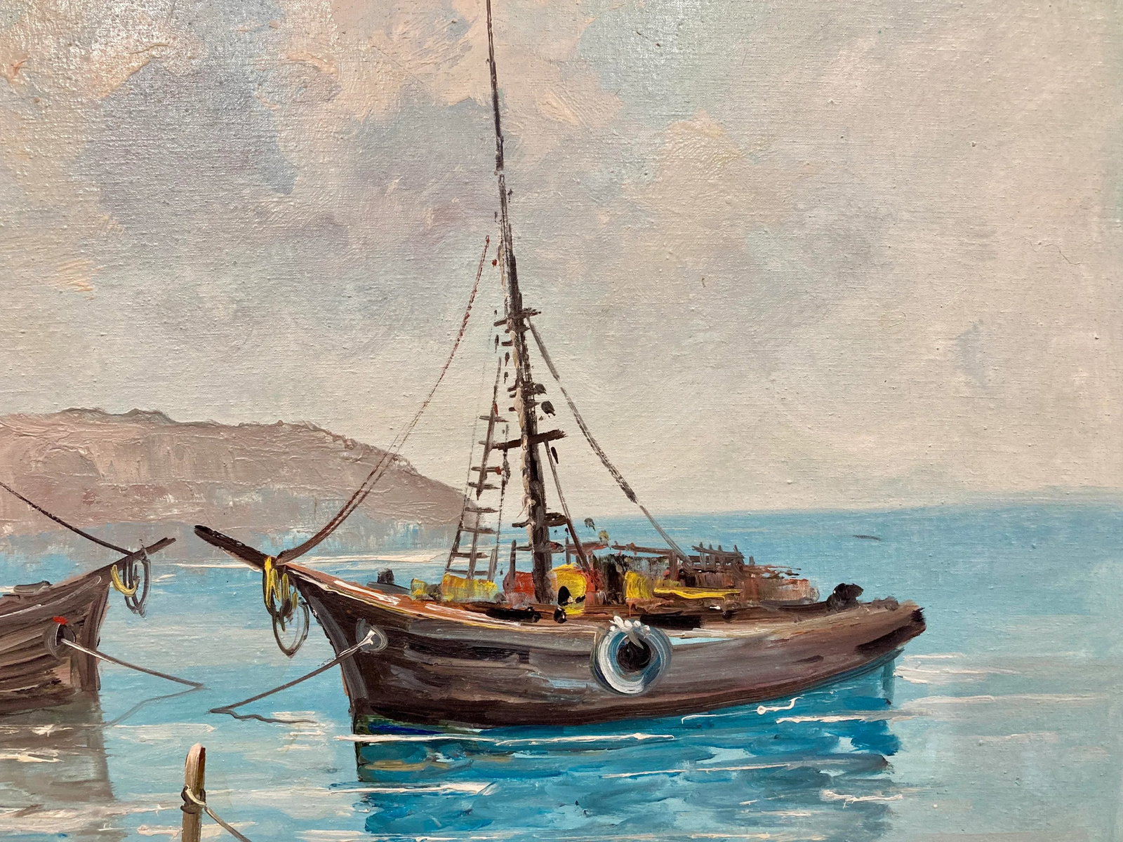 P. Vitolante, Seascape Oil Painting, Framed - 3