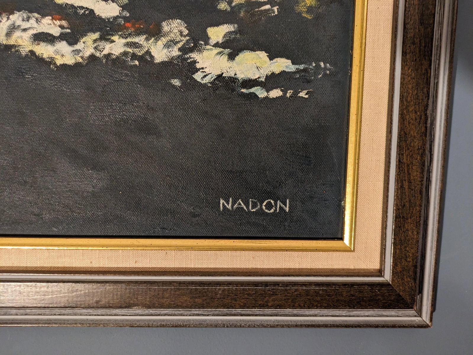 Vintage Original Farm Barn Landscape Painting, Signed Nadon - 5