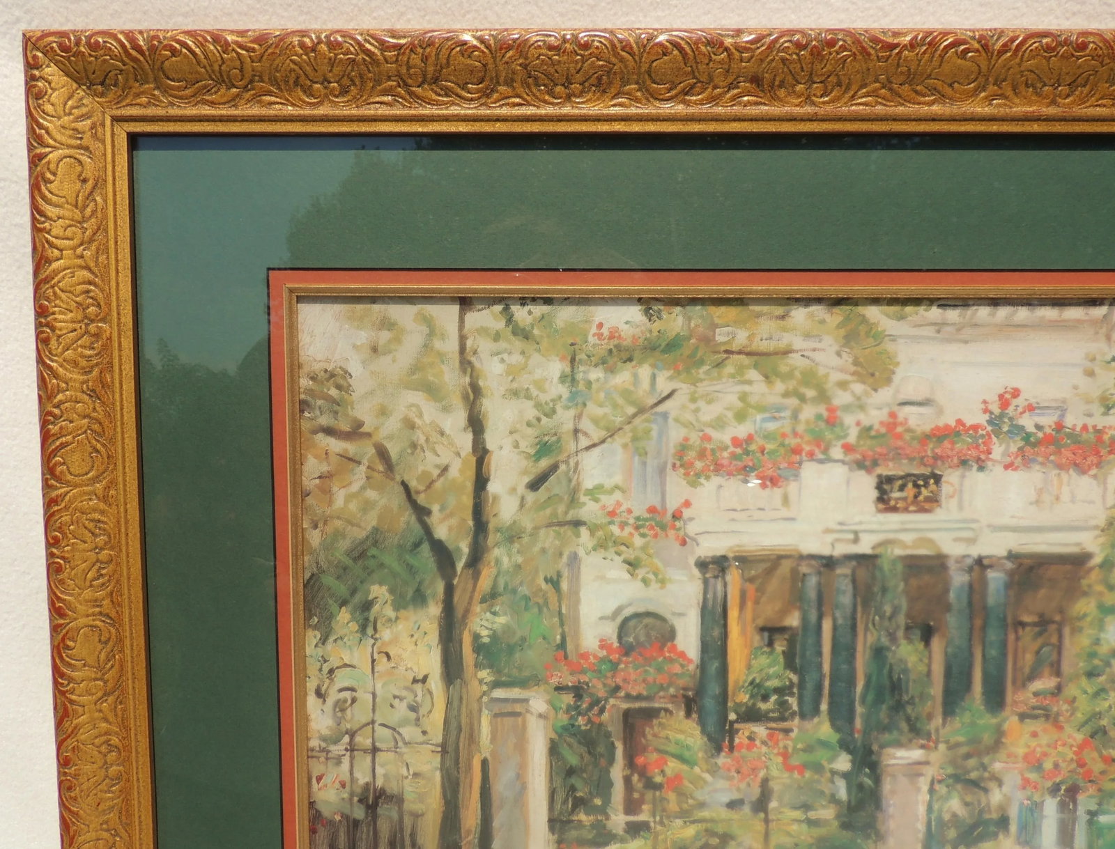 Large Bombay Company Ornate Gold Wood Framed & Matted Impressionist Landscape Print - 3