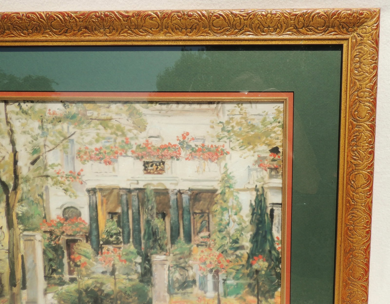 Large Bombay Company Ornate Gold Wood Framed & Matted Impressionist Landscape Print - 4