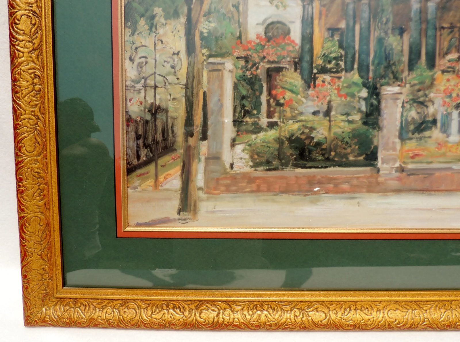 Large Bombay Company Ornate Gold Wood Framed & Matted Impressionist Landscape Print - 5