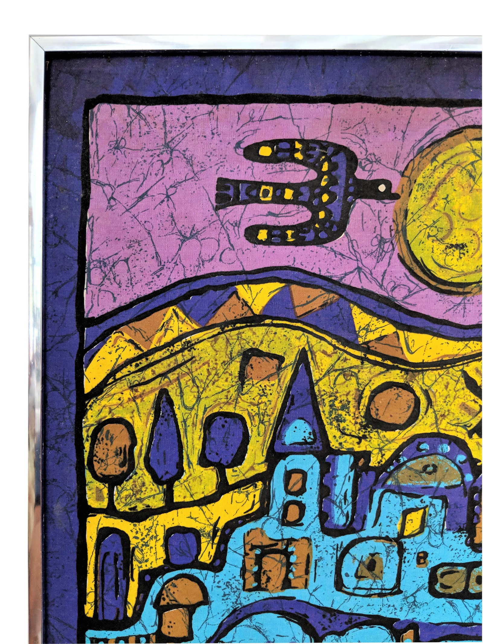1980s Modern Silk Batik Villa Print - 8