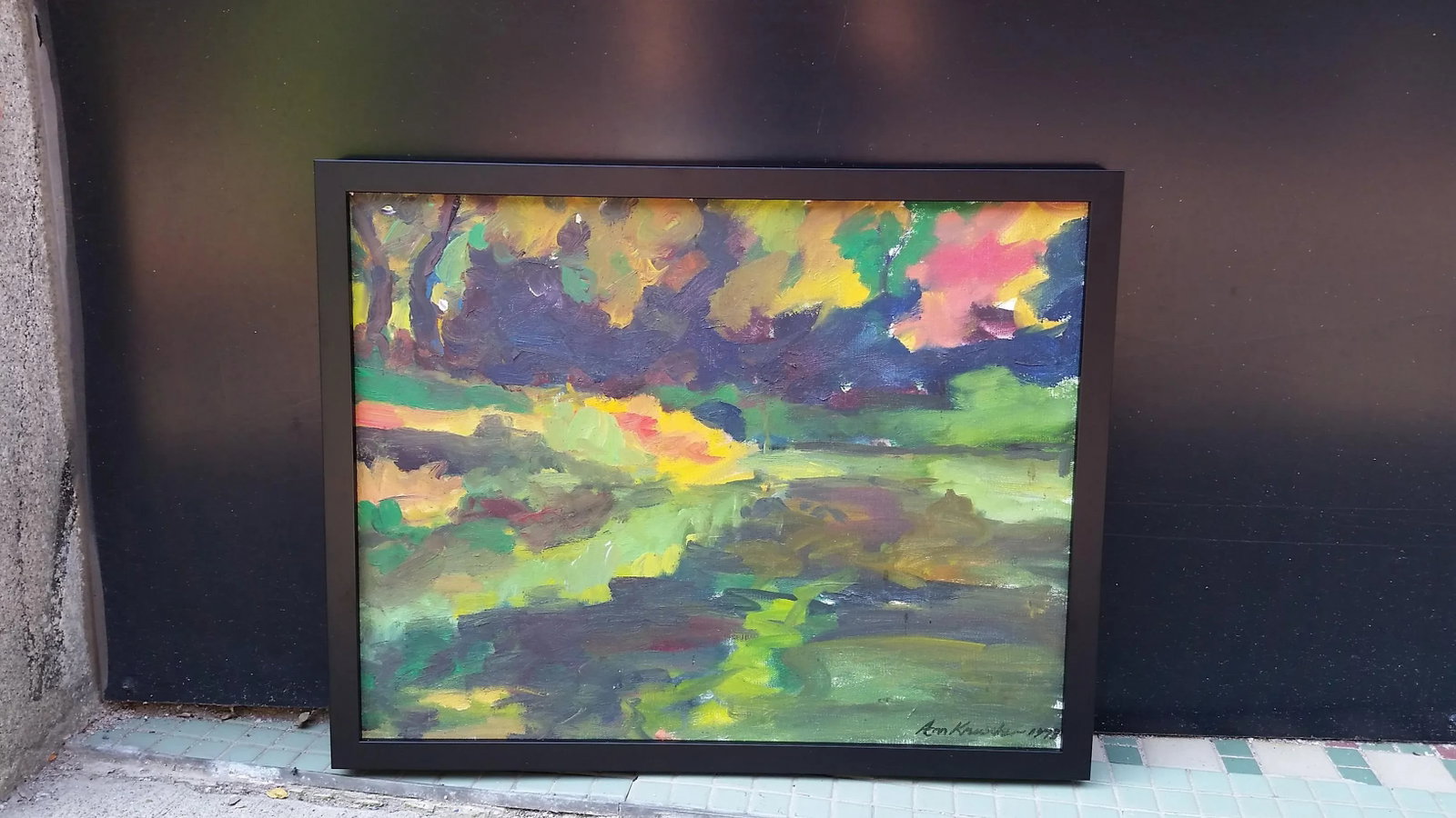 1978 Signed Abstract Expressionist Oil on Canvas Painting, Framed - 4