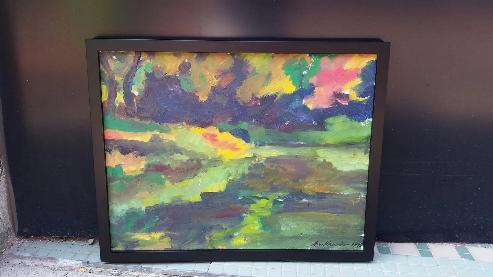 1978 Signed Abstract Expressionist Oil on Canvas Painting, Framed - 6