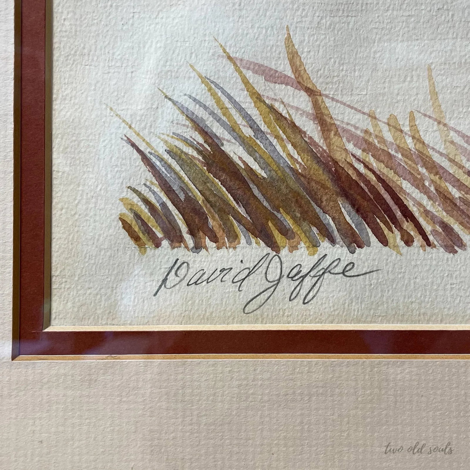 Vintage Framed Watercolor of Woman Walking Countryside Signed - 5