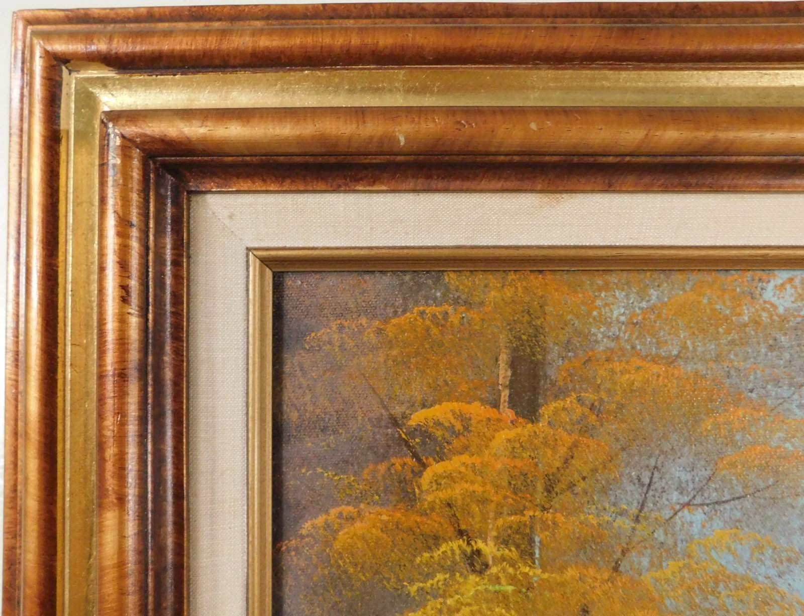 Ornate Mid Century Modern Oil on Canvas Signed "Hytun" Landscape Painting Framed - 6
