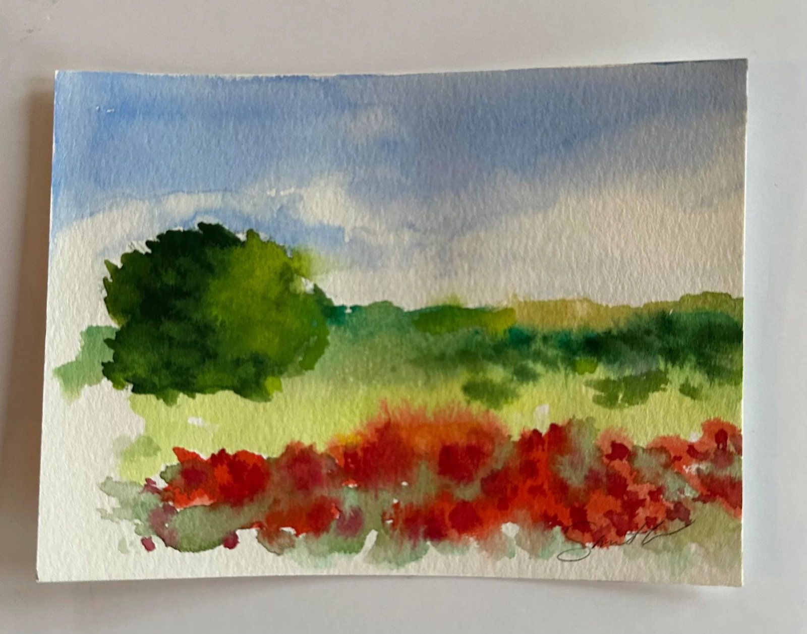 Signed Original Watercolor Landscape by Nancy Smith - 2
