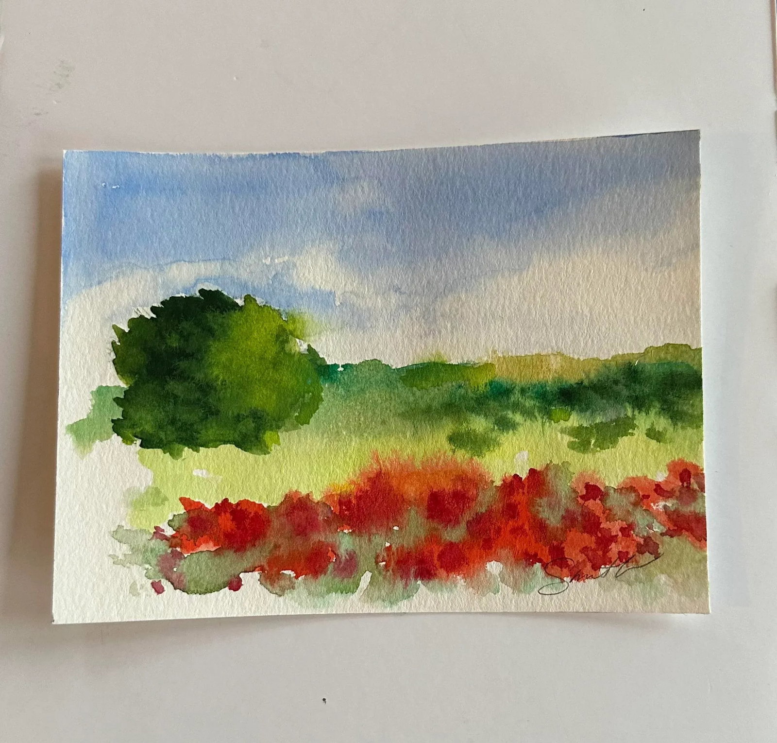 Signed Original Watercolor Landscape by Nancy Smith - 3