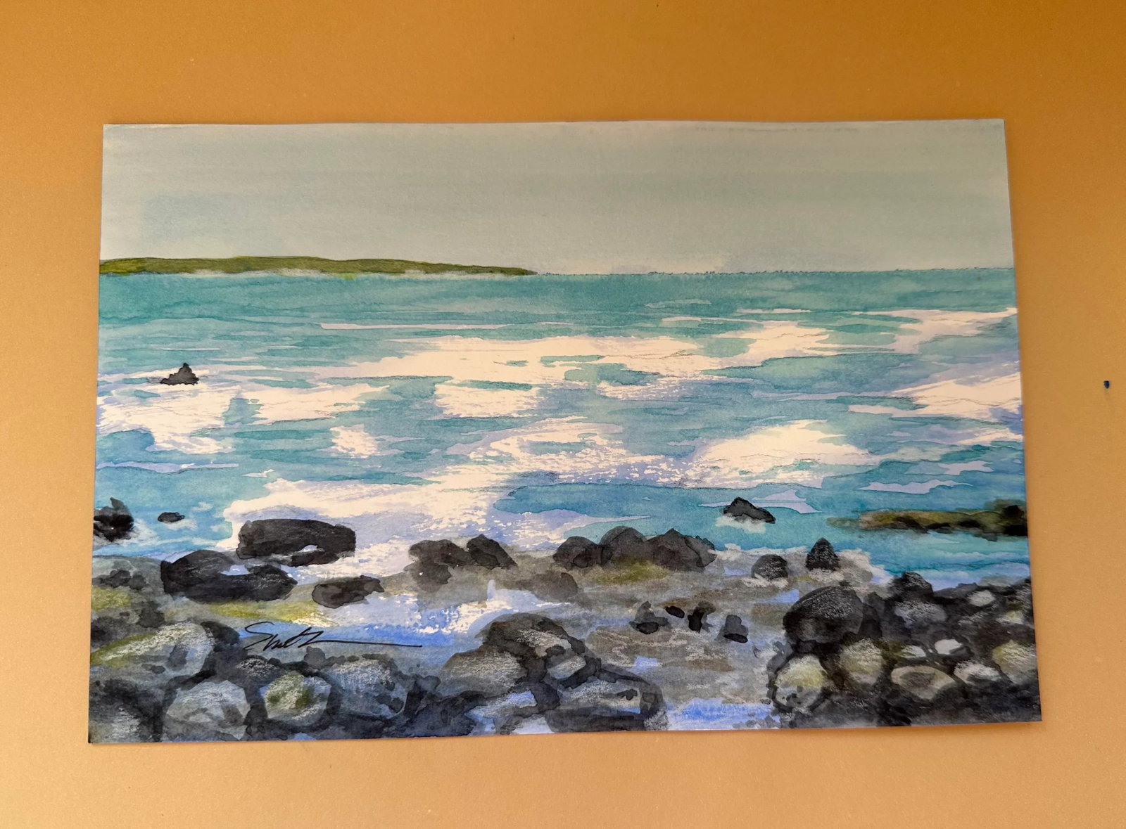 Signed Original Watercolor Seascape by Nancy Smith - 2