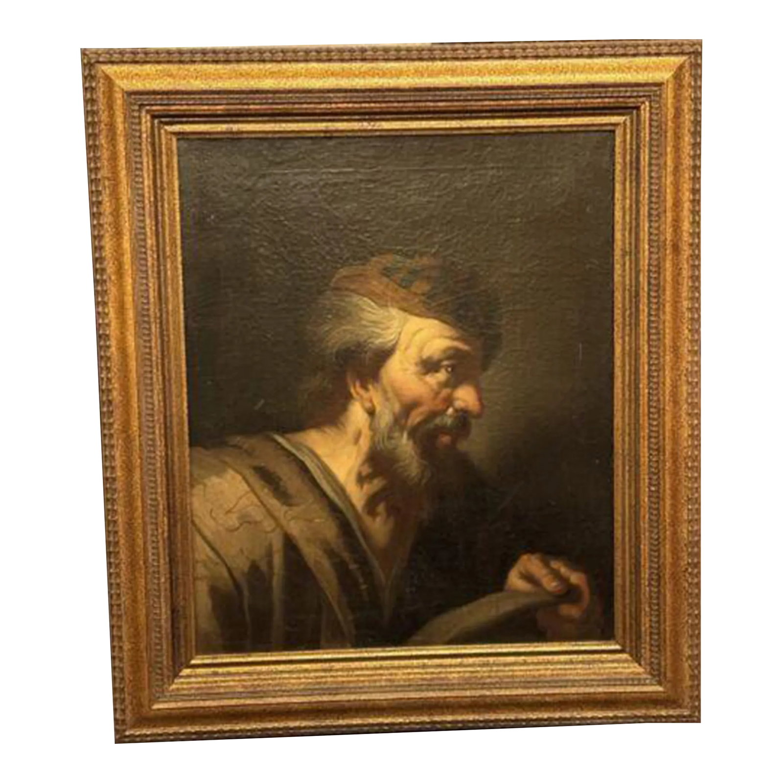 Old Master Flemish Antwerp School Elder Bearded Scholar Portrait Oil on Canvas: Old Master Flemish Antwerp School Elder Bearded Scholar Portrait Oil on Canvas. Professionally cleaned early 21st Century. Professionally framed December 2023. The back exposes the re-lined canvas as 