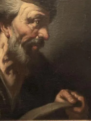 Old Master Flemish Antwerp School Elder Bearded Scholar Portrait Oil on Canvas - 2