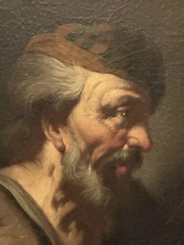 Old Master Flemish Antwerp School Elder Bearded Scholar Portrait Oil on Canvas - 3