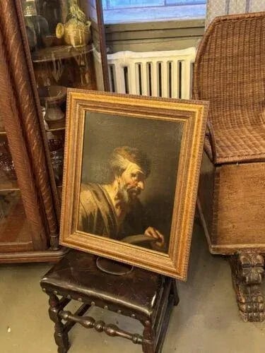Old Master Flemish Antwerp School Elder Bearded Scholar Portrait Oil on Canvas - 4