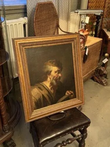 Old Master Flemish Antwerp School Elder Bearded Scholar Portrait Oil on Canvas - 6