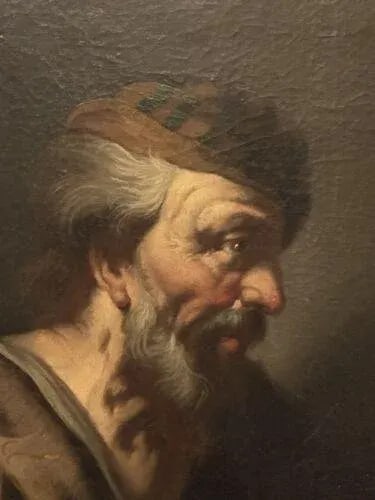 Old Master Flemish Antwerp School Elder Bearded Scholar Portrait Oil on Canvas - 8