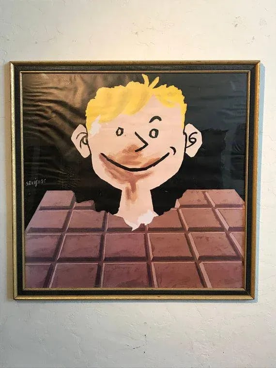 Vintage French Advertising Poster for Chocolate "Tobler" by Savignac, Framed - 8