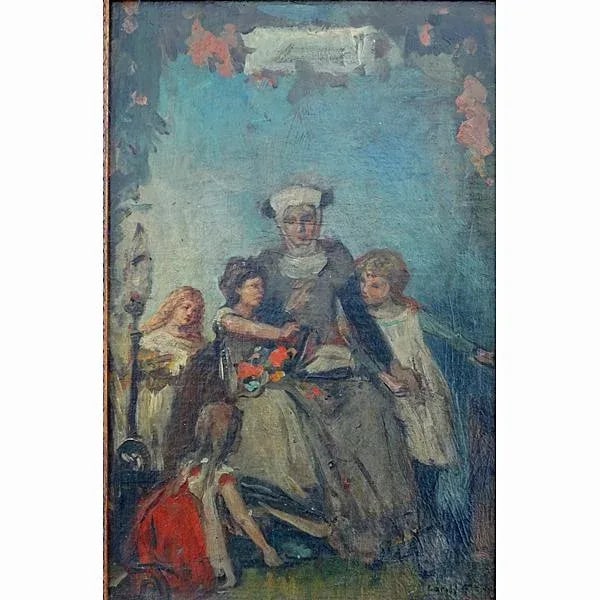 Mid 19th Century Vintage Oil Painting by Carl Hoff - 2