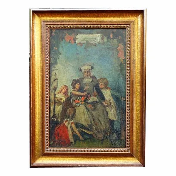 Mid 19th Century Vintage Oil Painting by Carl Hoff - 4